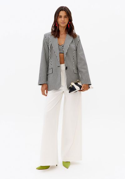 Blazer Oversized Alongado Xadrez