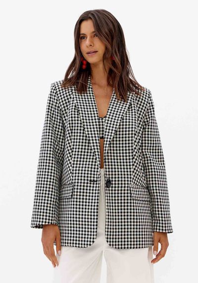 Blazer Oversized Alongado Xadrez