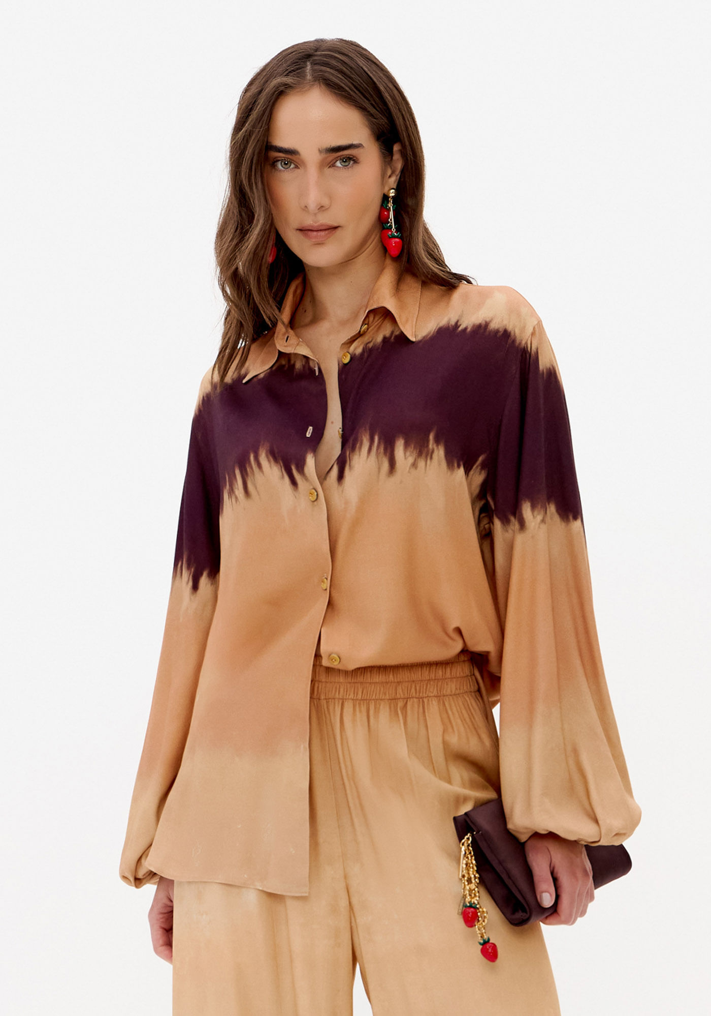 Camisa Estampada Com Viscose