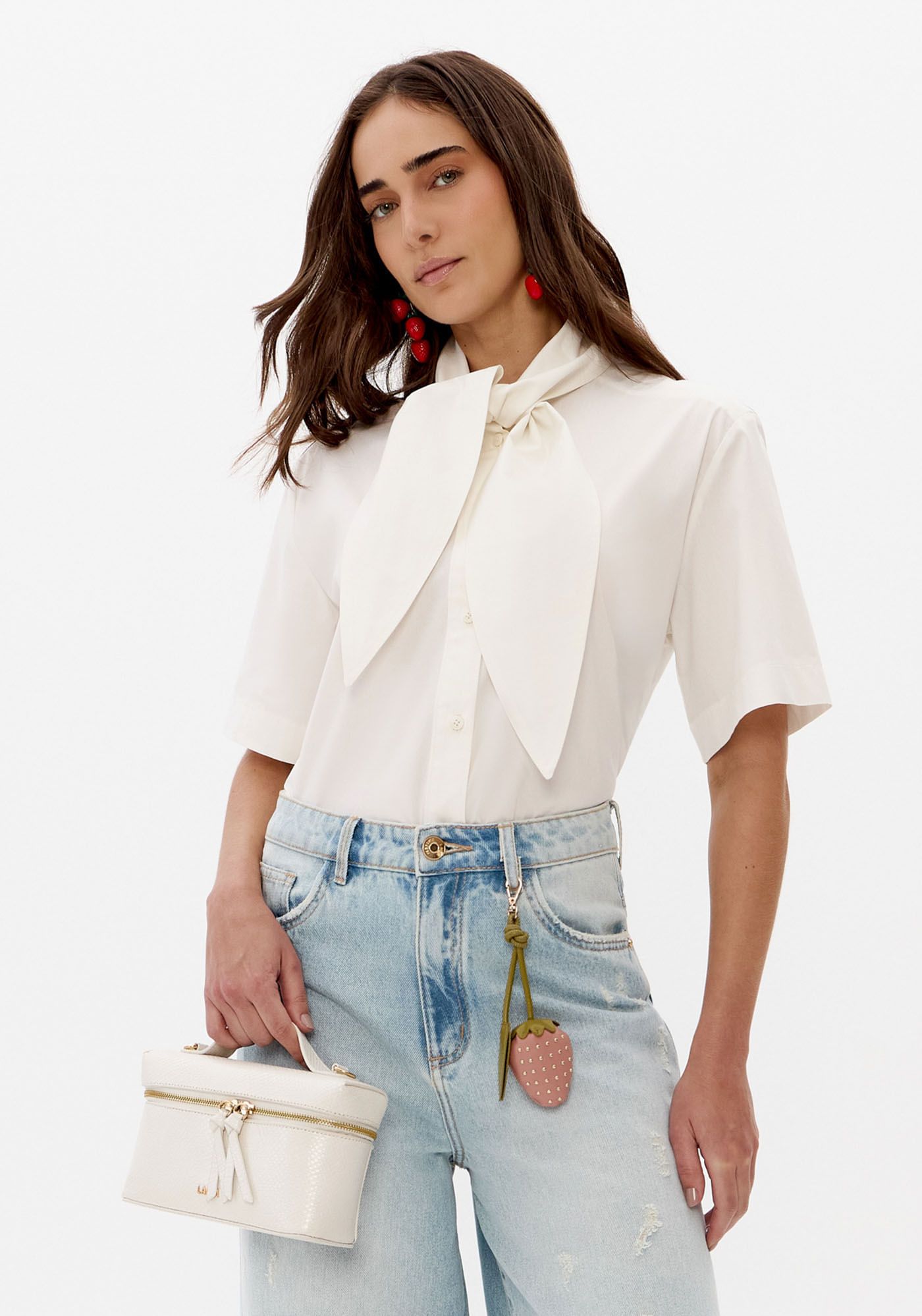 Camisa Manga Curta Com Amarração
