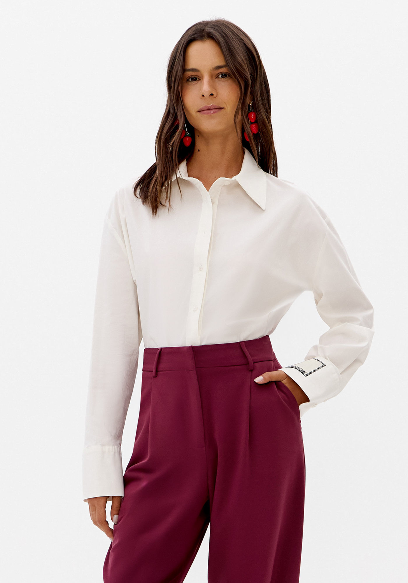 Camisa Manga Longa De Tricoline