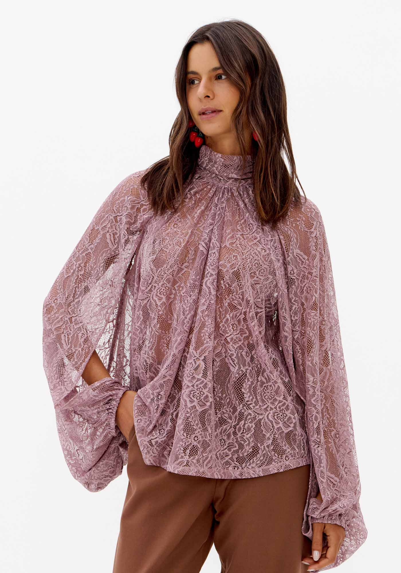 Blusa Manga Longa De Renda