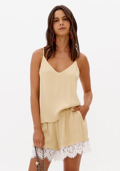 Blusa De Alça Acetinada