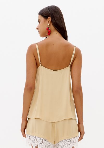 Blusa De Alça Acetinada