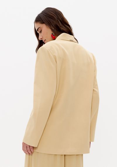 Blazer Regular Manga Longa Acetinado