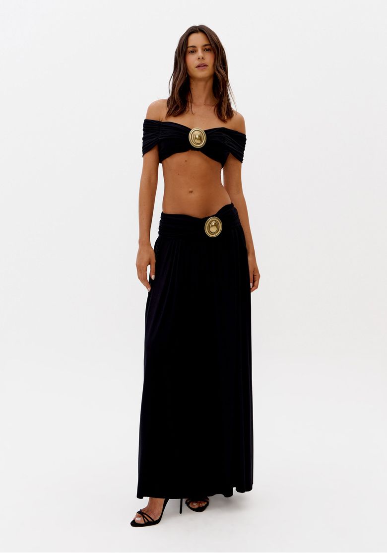 Top Cropped Malha Com Metal - Lança Perfume