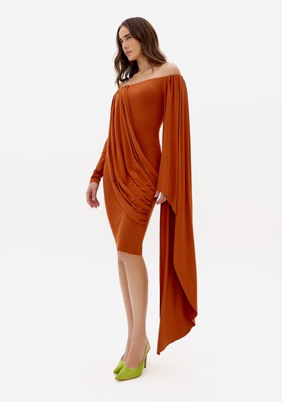 Vestido Curto Com Manga Alongada