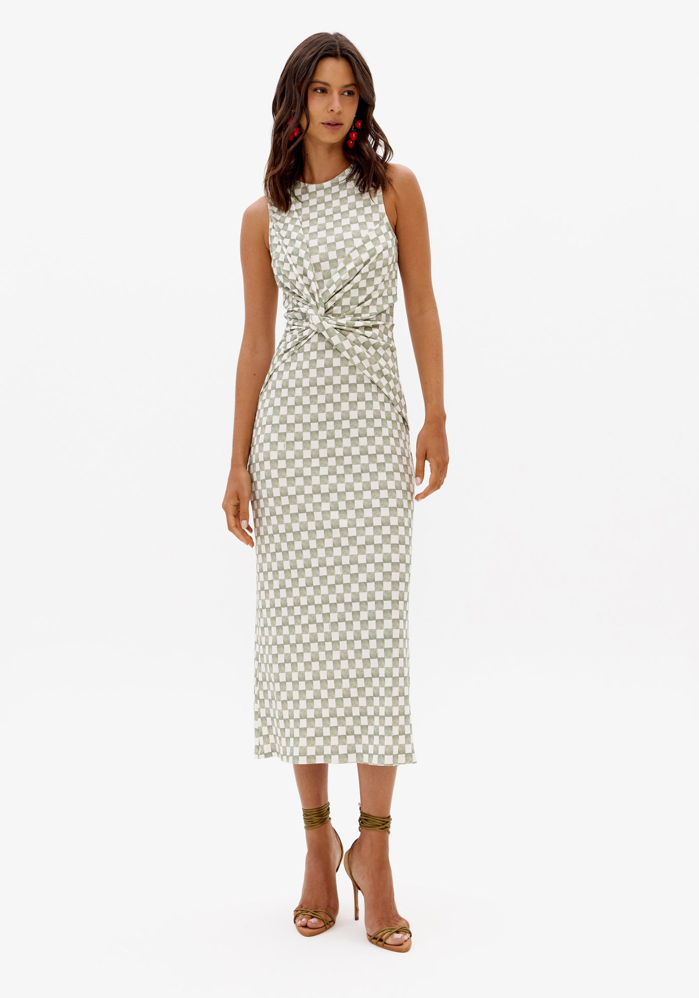 Vestido Canelado Super Midi Estampado