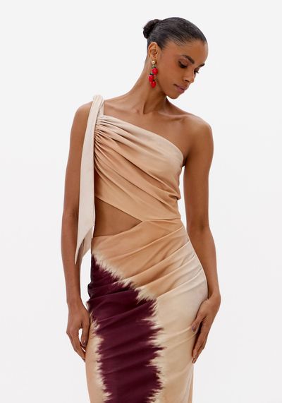 Vestido Super Midi Com Estampa