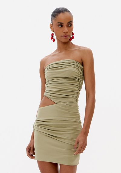 Vestido Curto De Malha Com Amarração