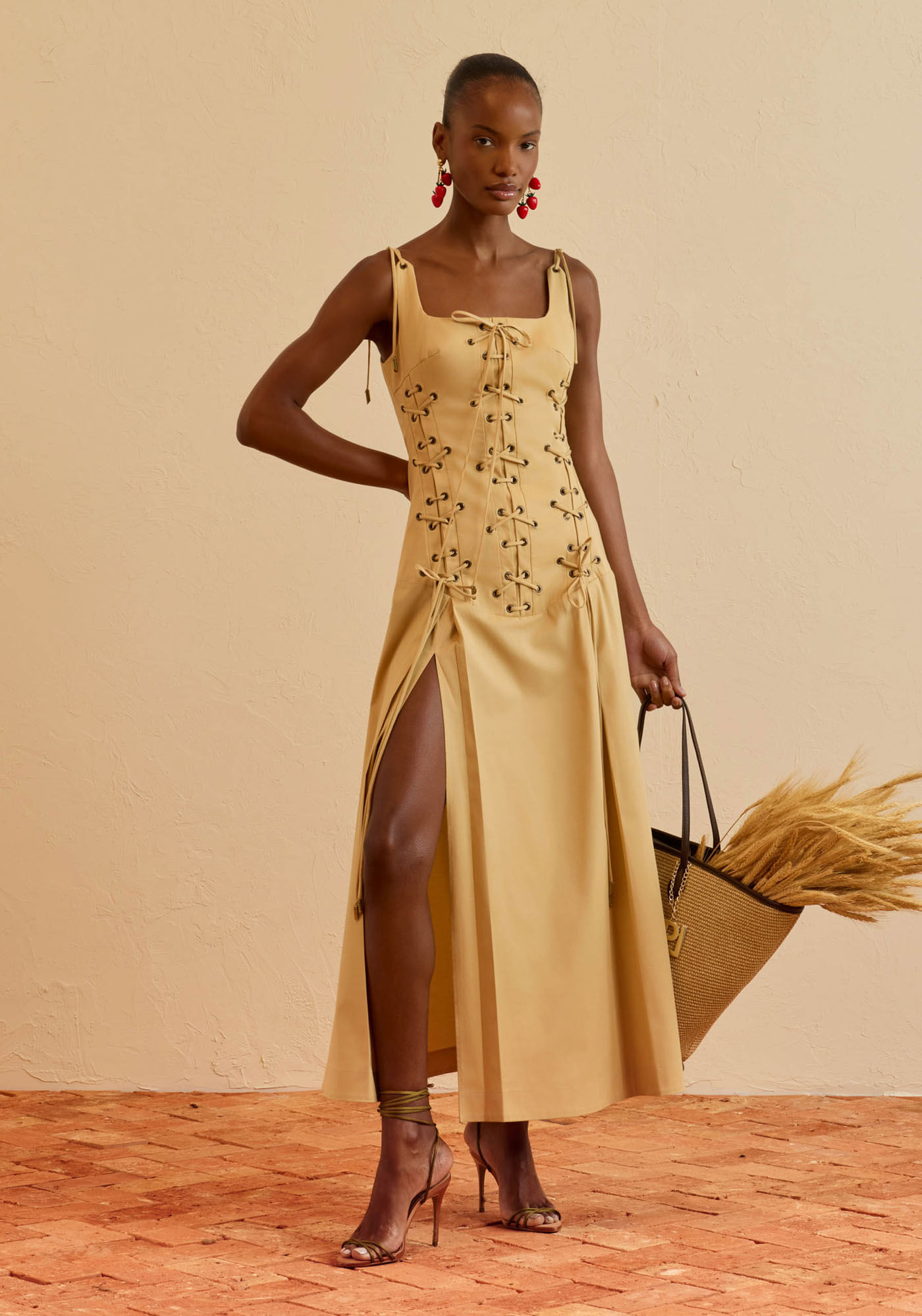 Vestido Corset De Tricoline Em Algodão Egípcio