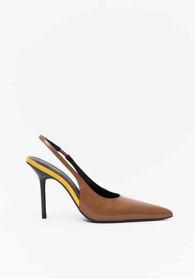 Scarpin Slinback Bicolor Salto Fino