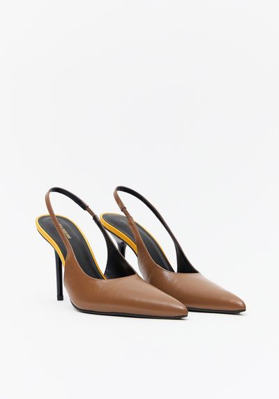 Scarpin Slinback Bicolor Salto Fino