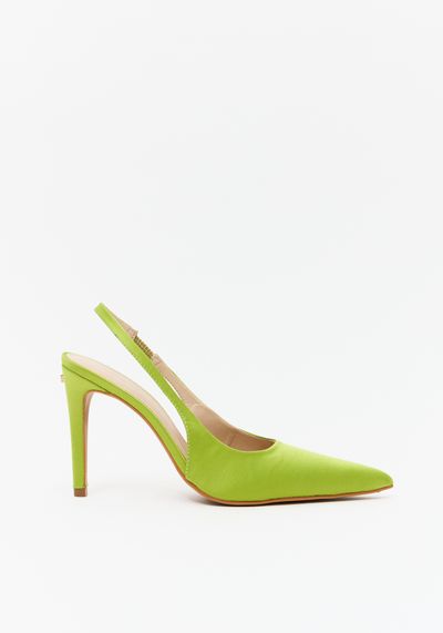 Scarpin Slinback Bico Fino Cetim