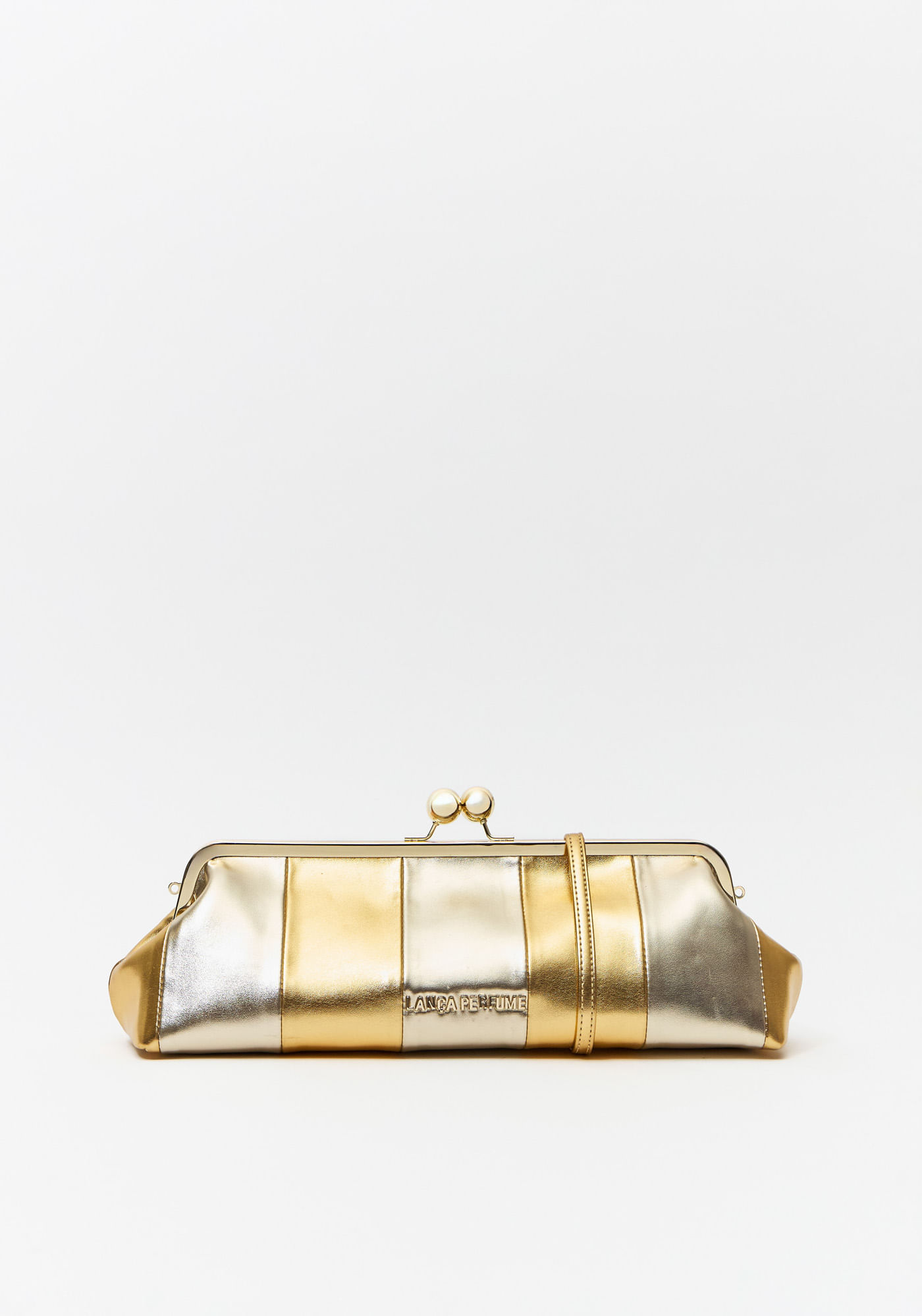 Bolsa Clutch Listras Com Frame