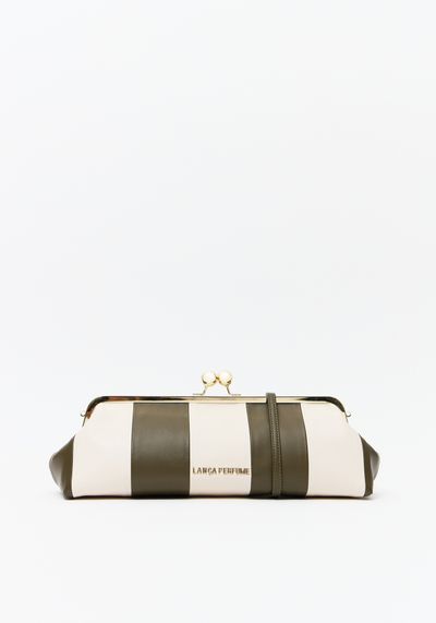 Bolsa Clutch Listras Com Frame