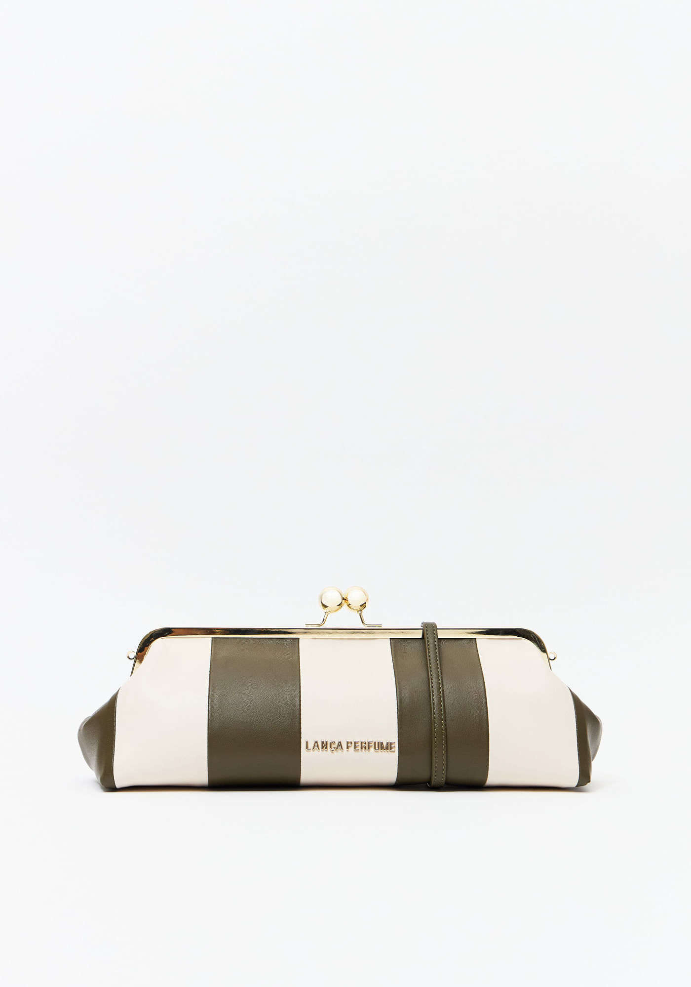 Bolsa Clutch Listras Com Frame