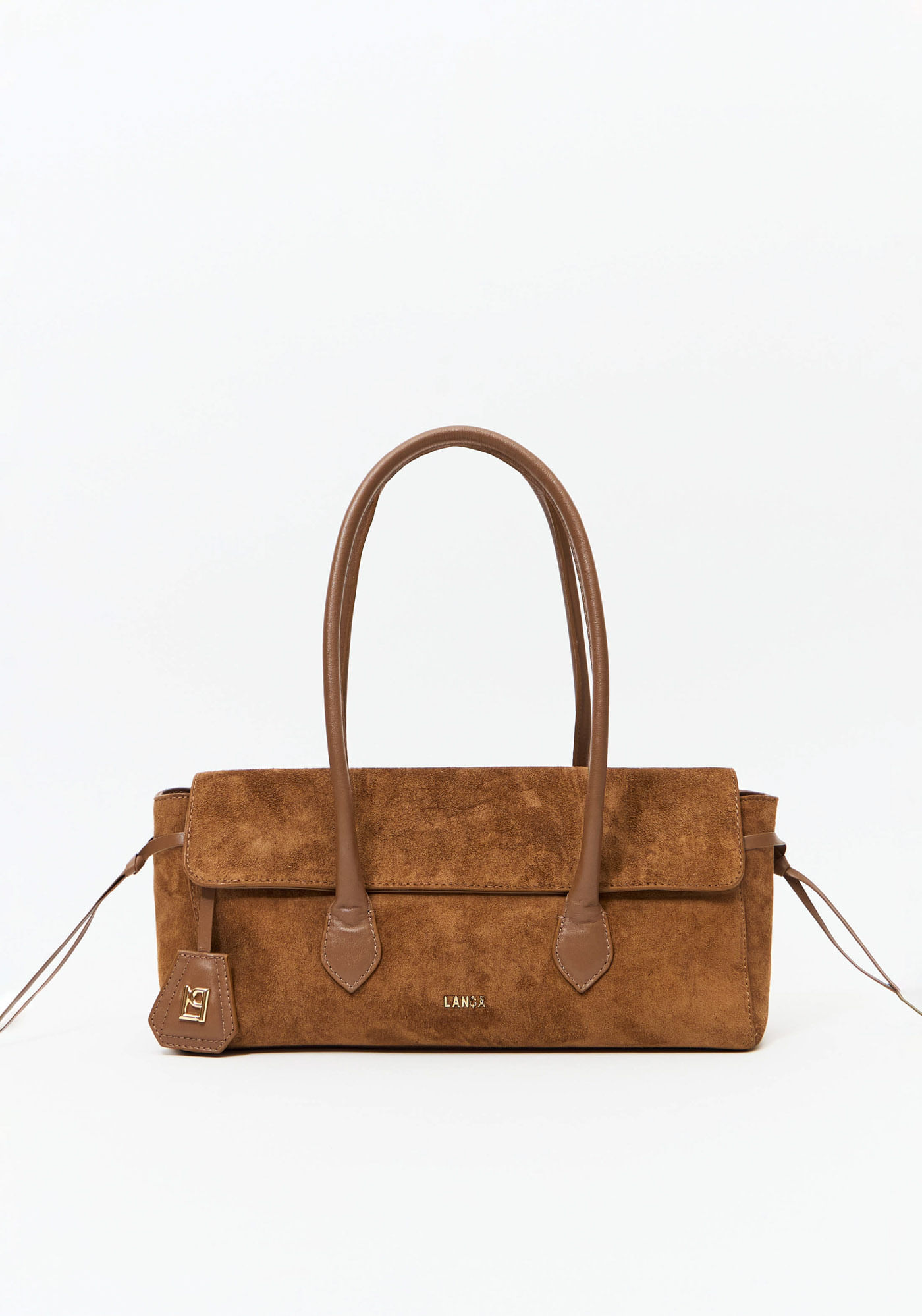 Bolsa Shoulder De Couro Com Nó Lateral