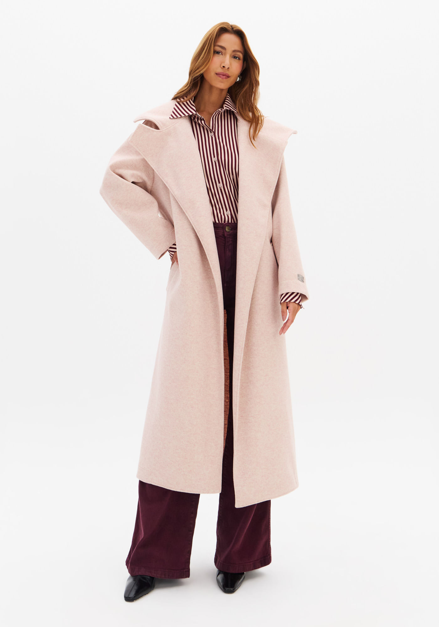 Trench Coat Alongado Com Faixa