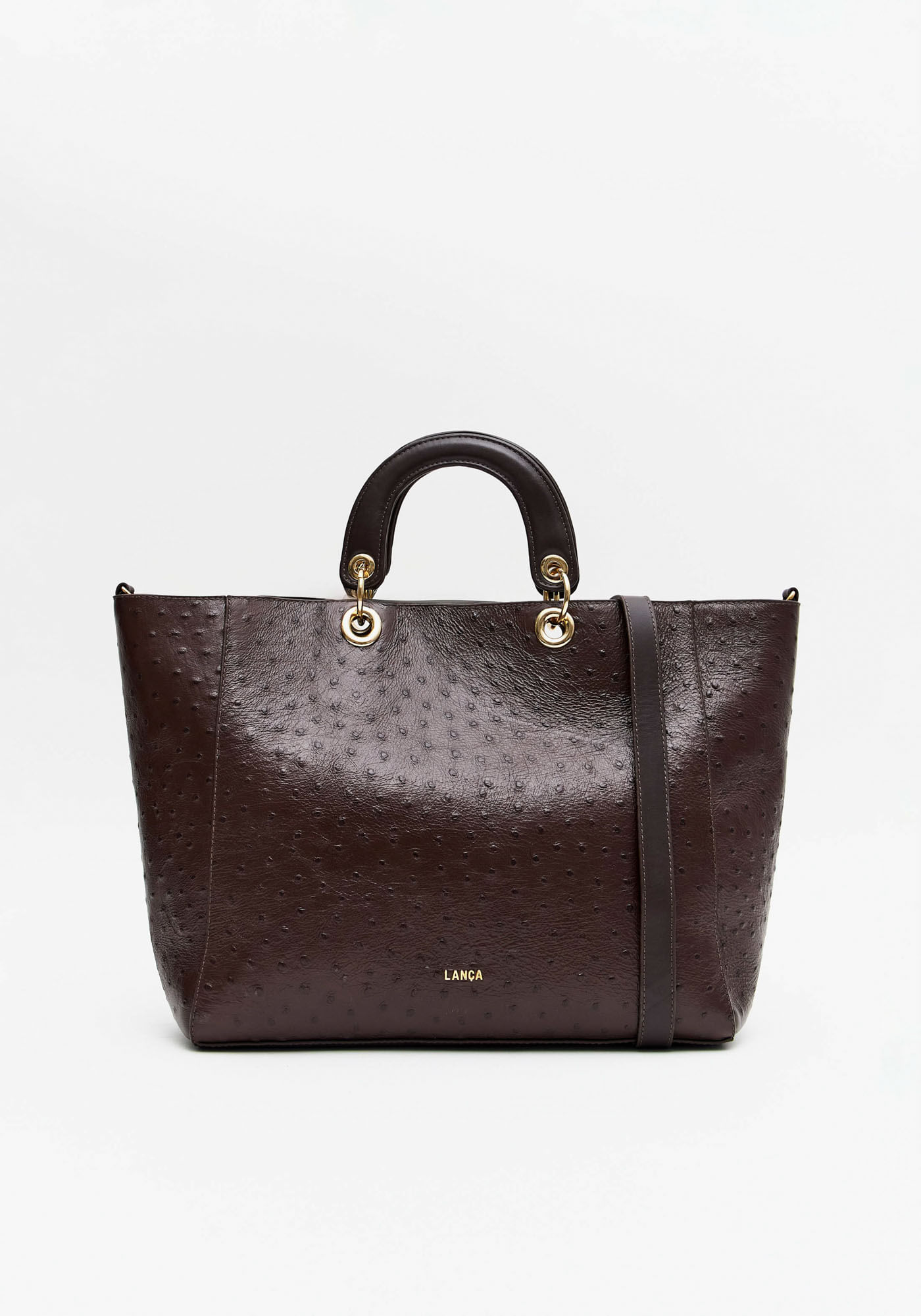 Bolsa Tote Couro Com Enfeite Lança