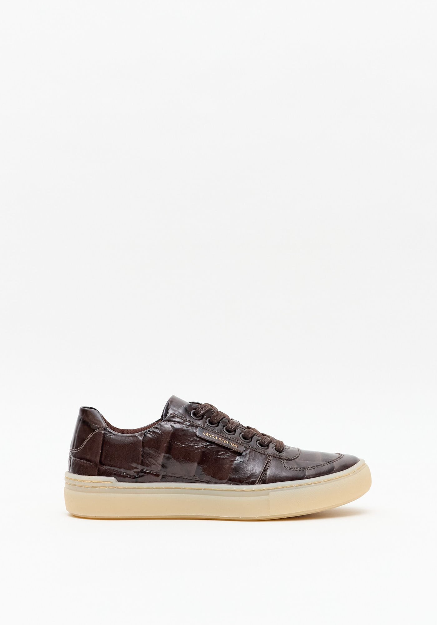 Tênis Casual Couro Croco