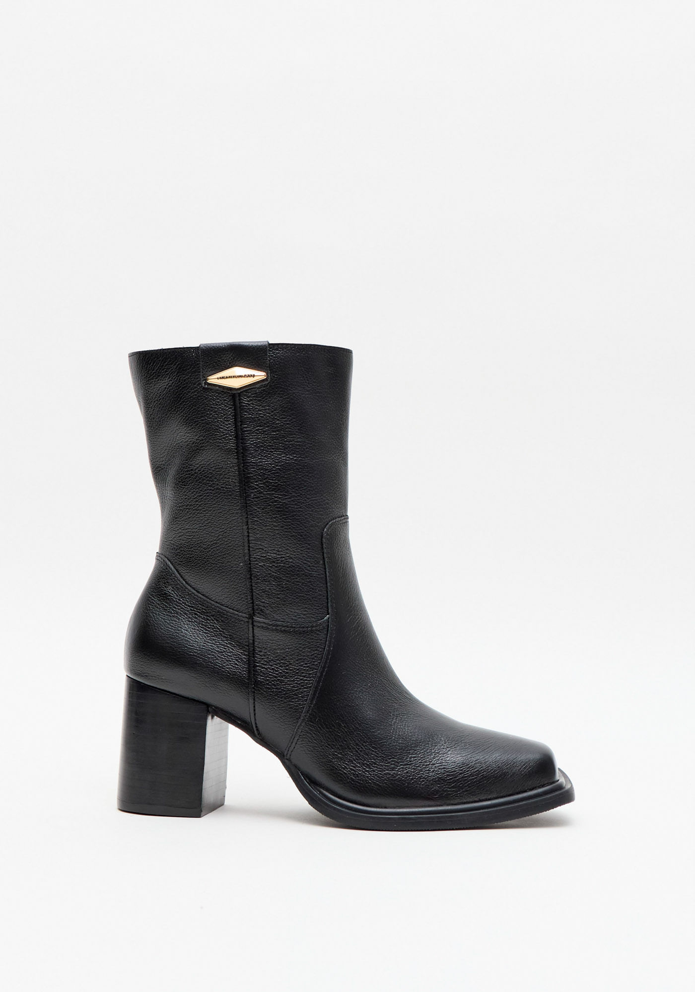 Bota Salto Bloco Com Metal
