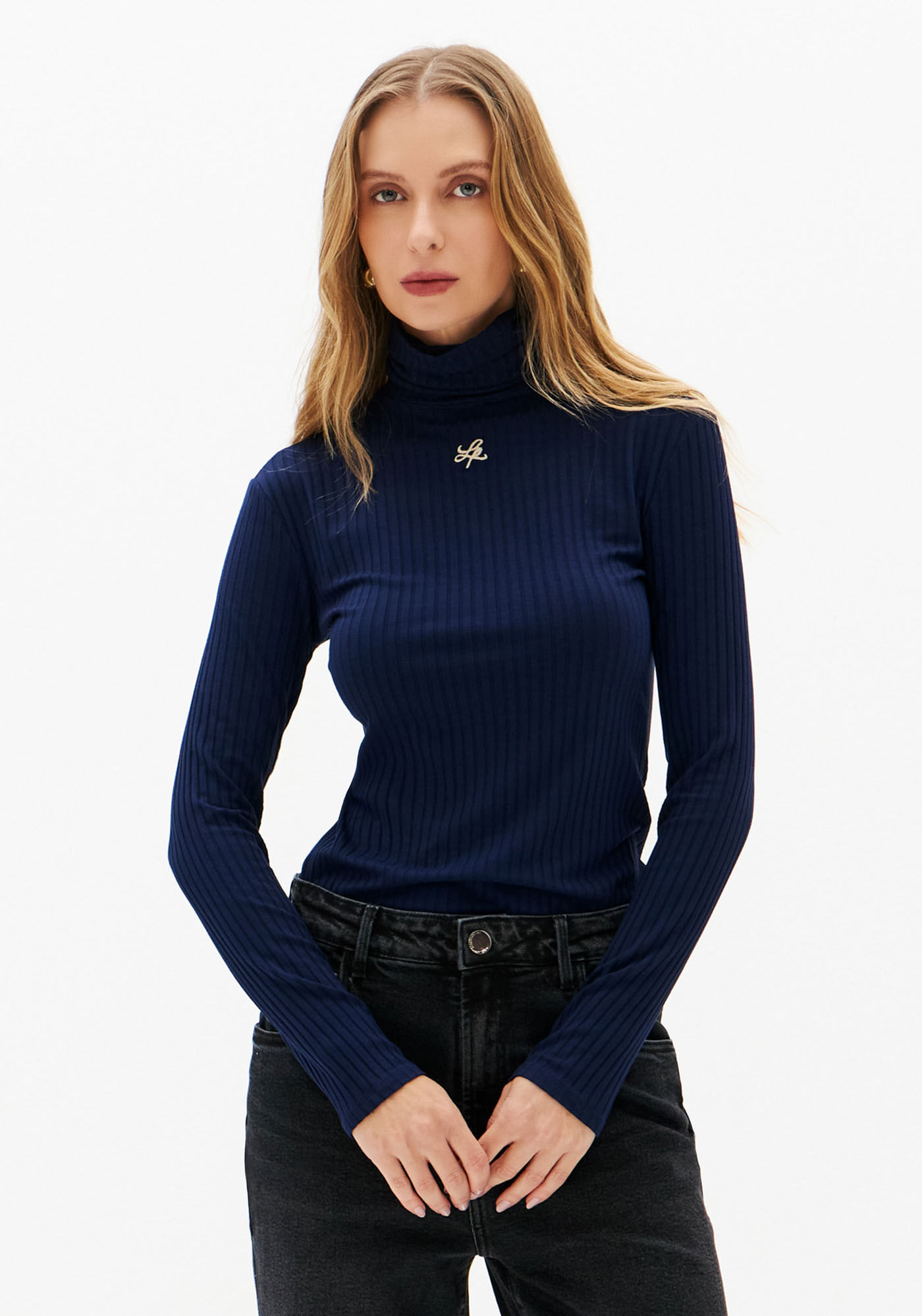 Blusa Canelada Gola Alta
