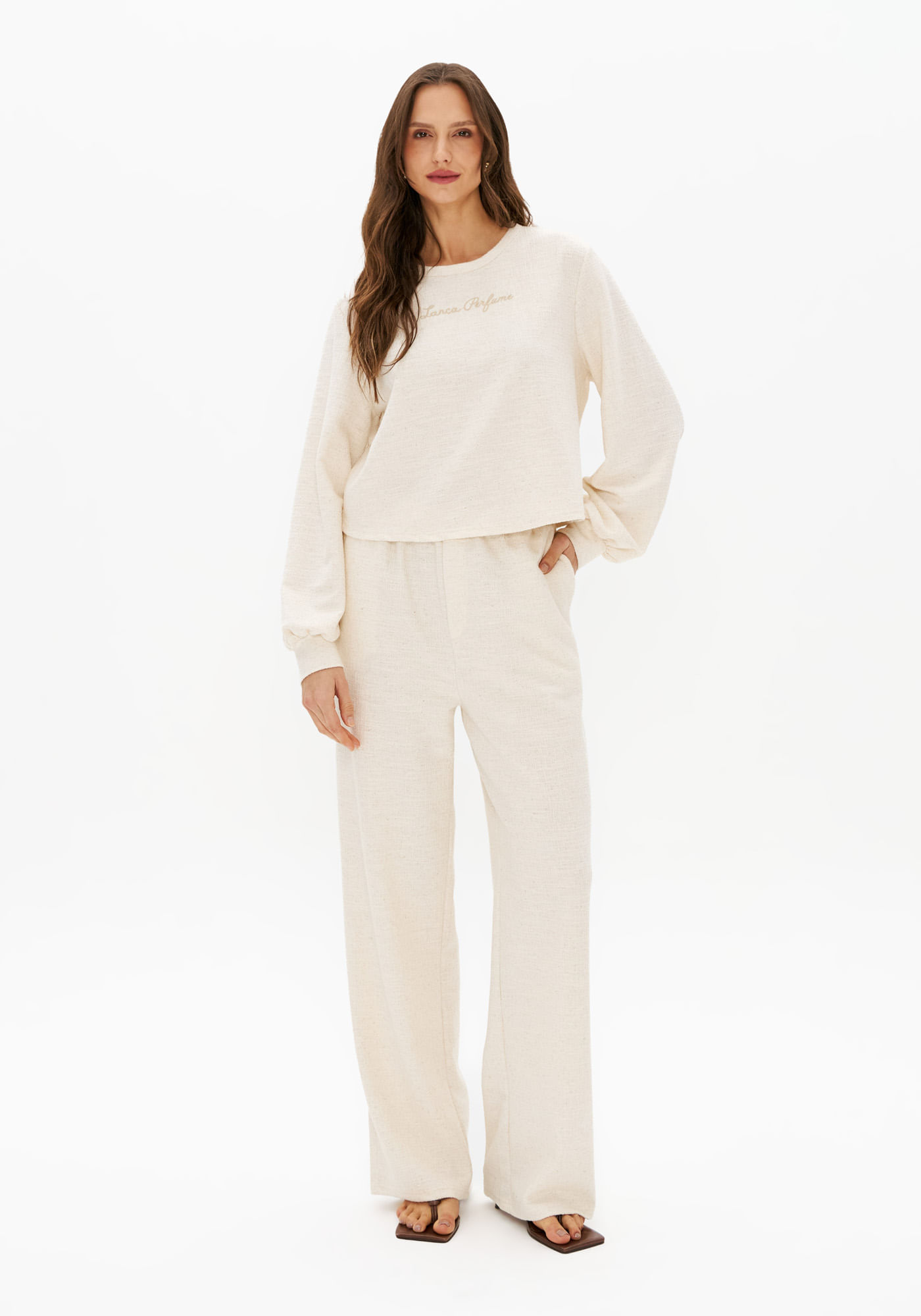 Calça Wide Leg Cintura Alta
