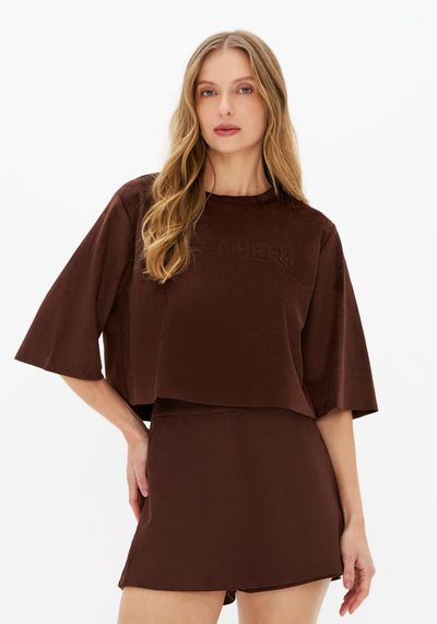 Blusa Cropped De Camurça