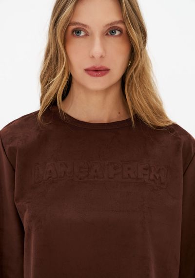 Blusa Cropped De Camurça