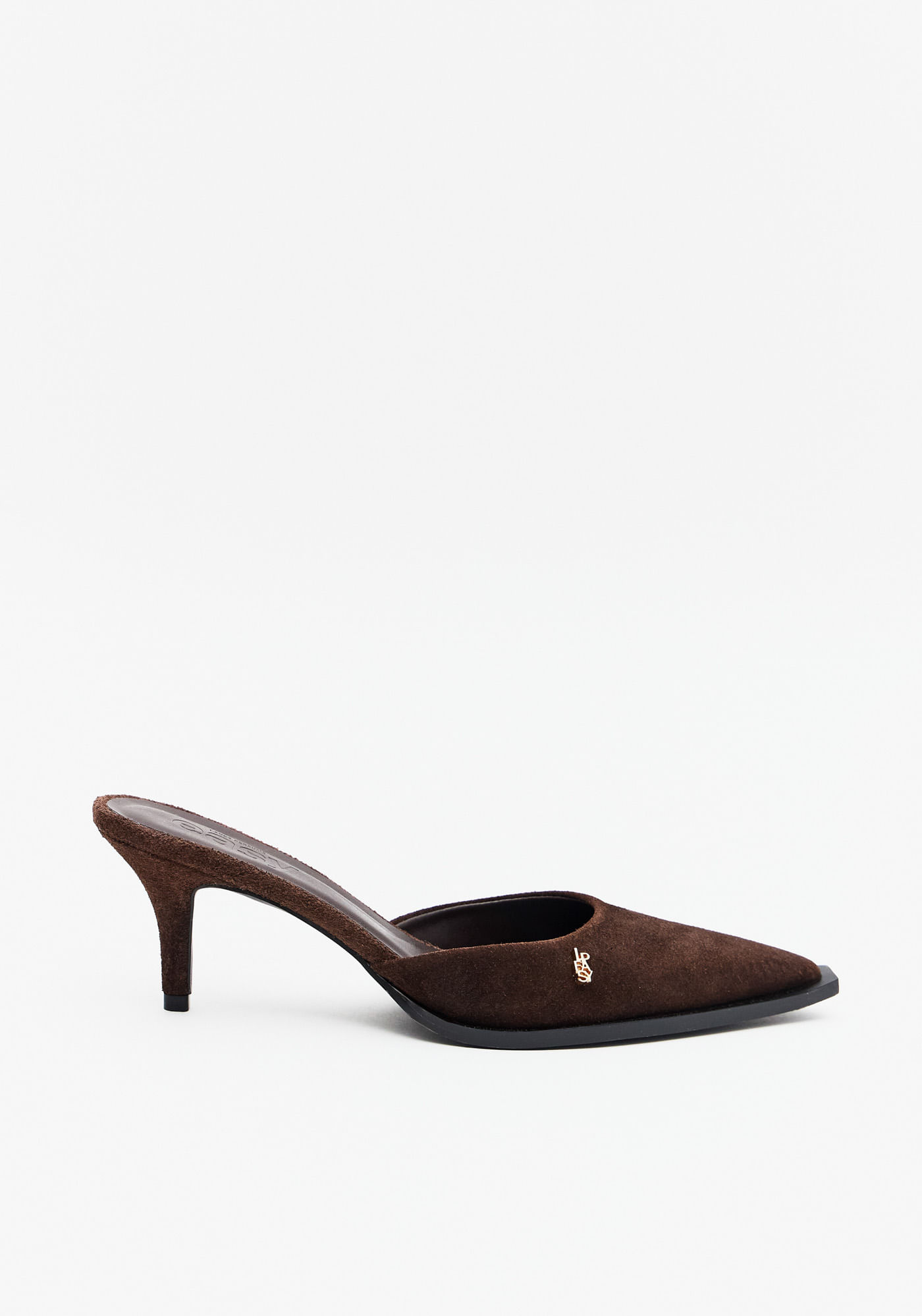 Scarpin Mule Kitten Heels Couro
