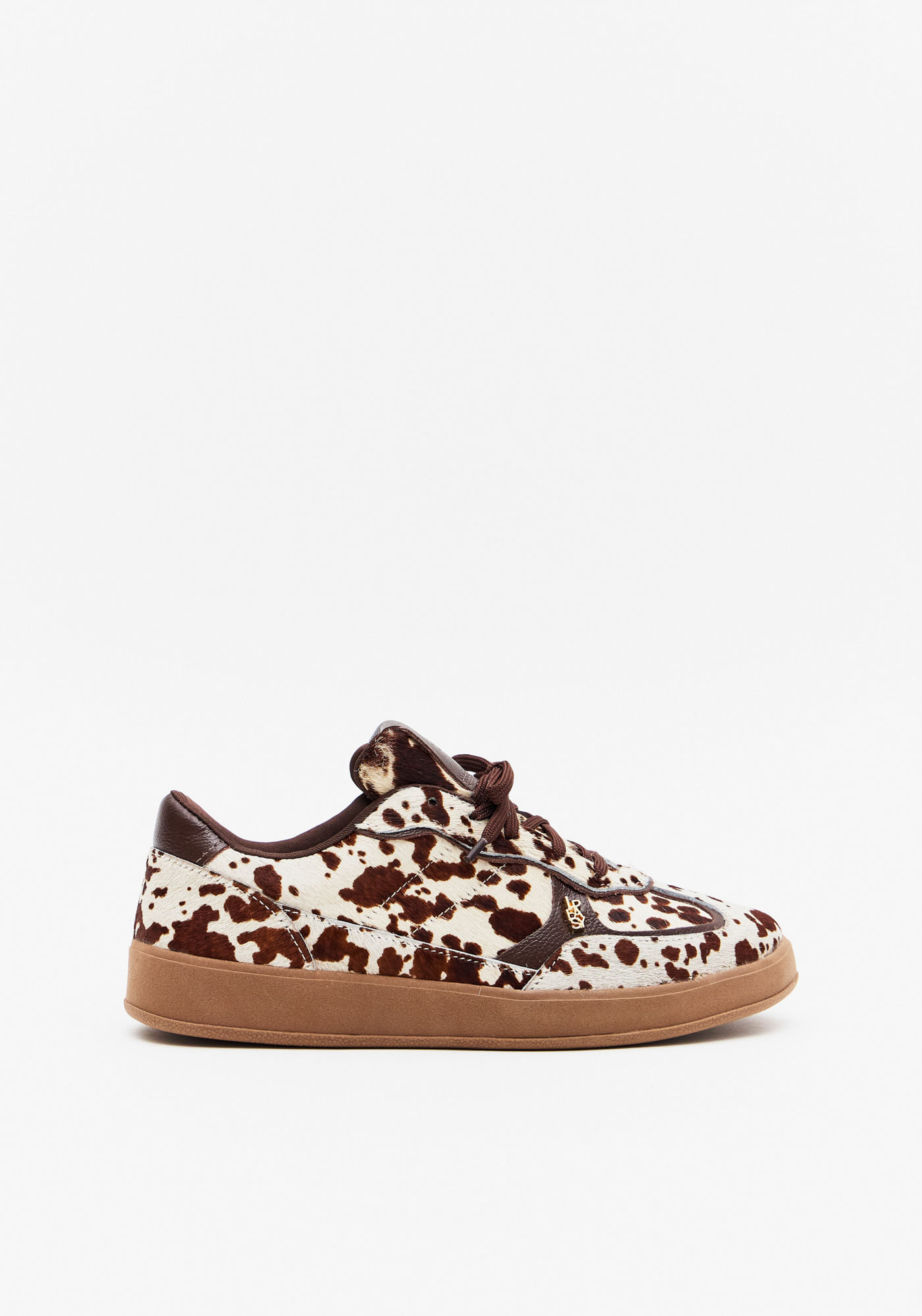 Tênis Casual Animal Print Couro Enfeite