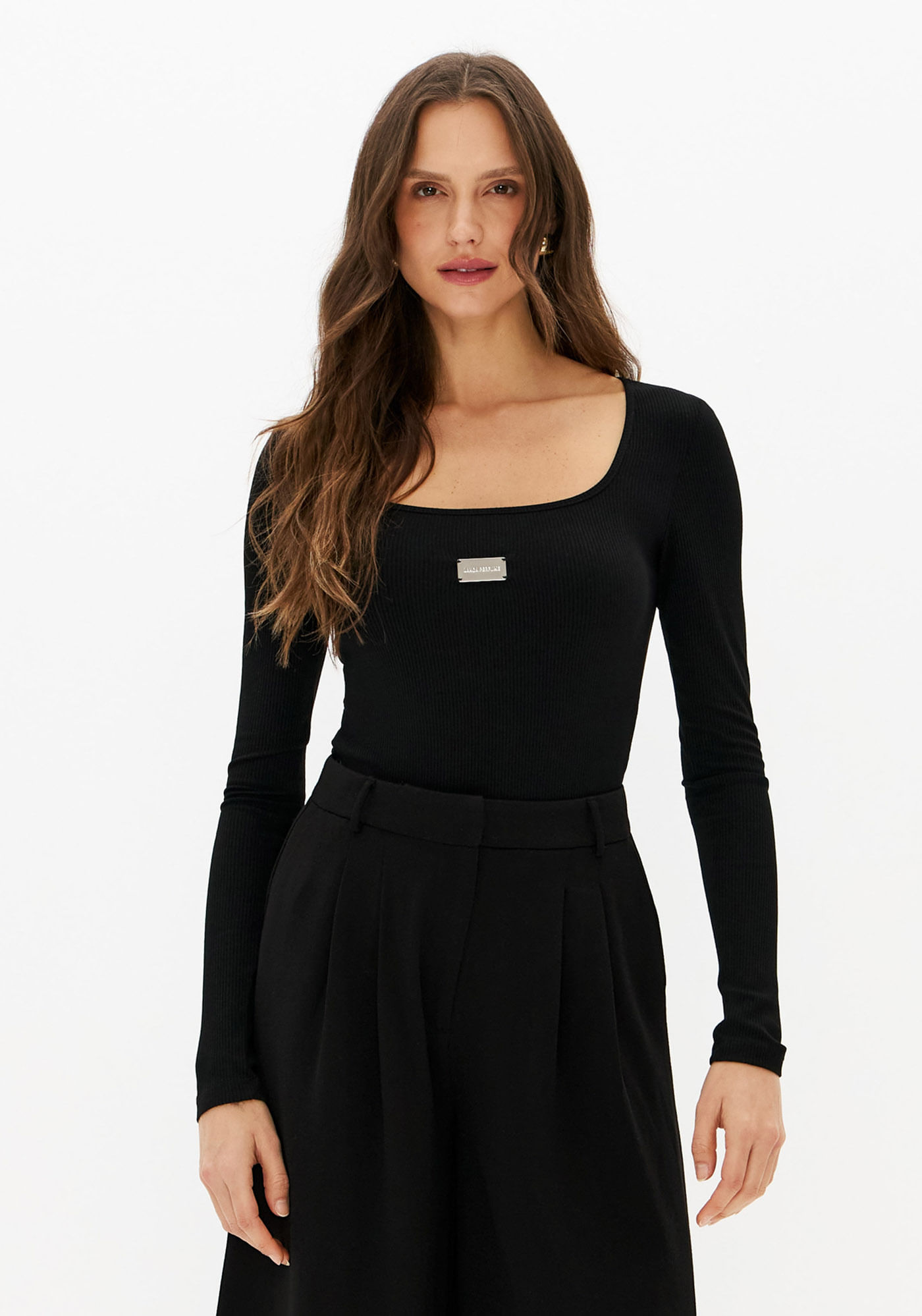 Blusa Manga Longa Canelada