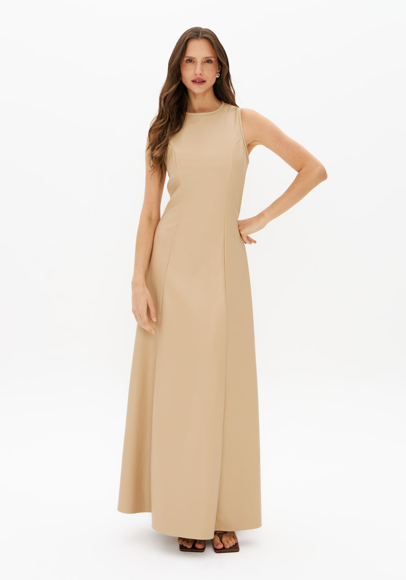 Vestido Super Midi Sem Manga