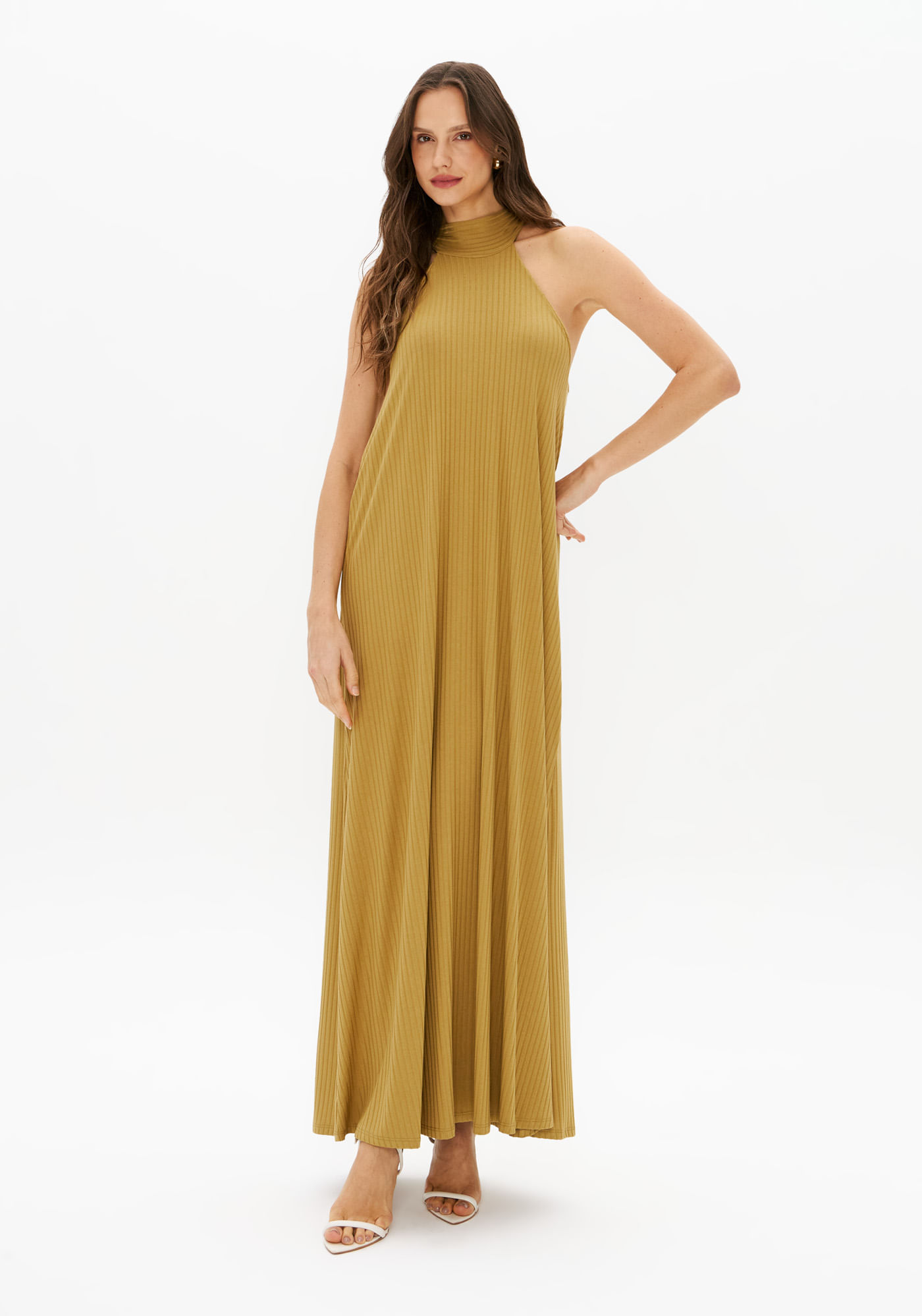 Vestido Super Midi Gola Alta
