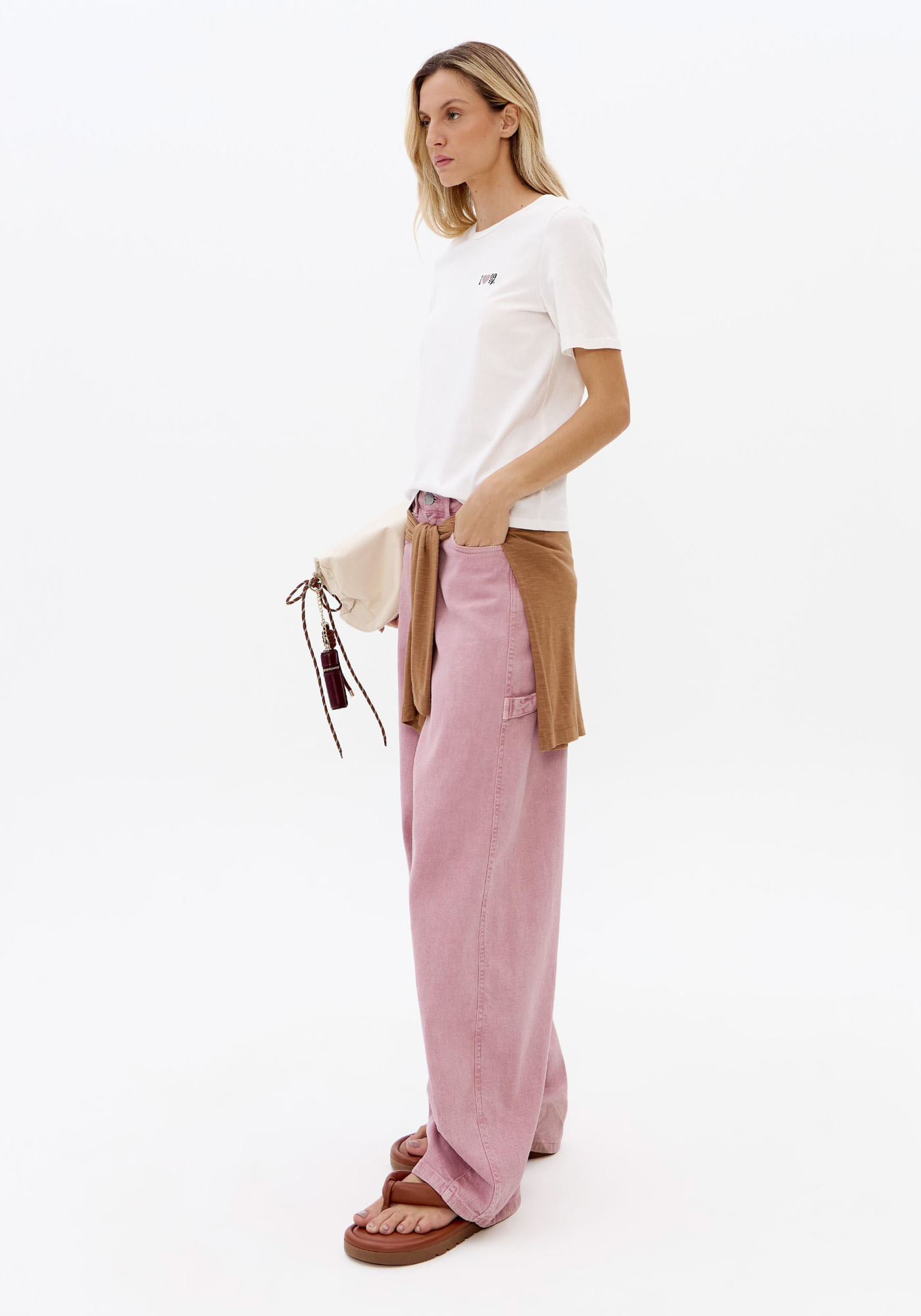 Calça Sarja Baggy Balloon Cintura Média