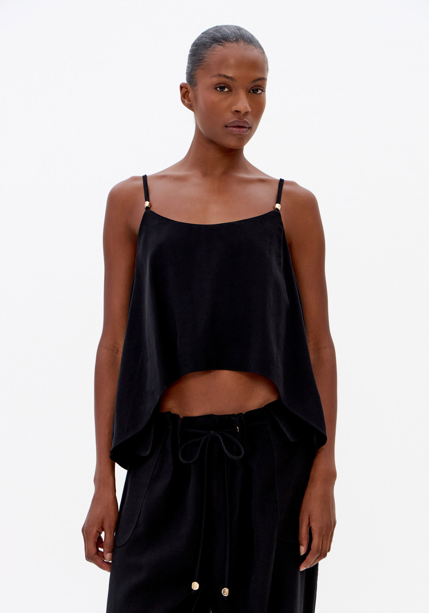 Blusa Curta De Alças