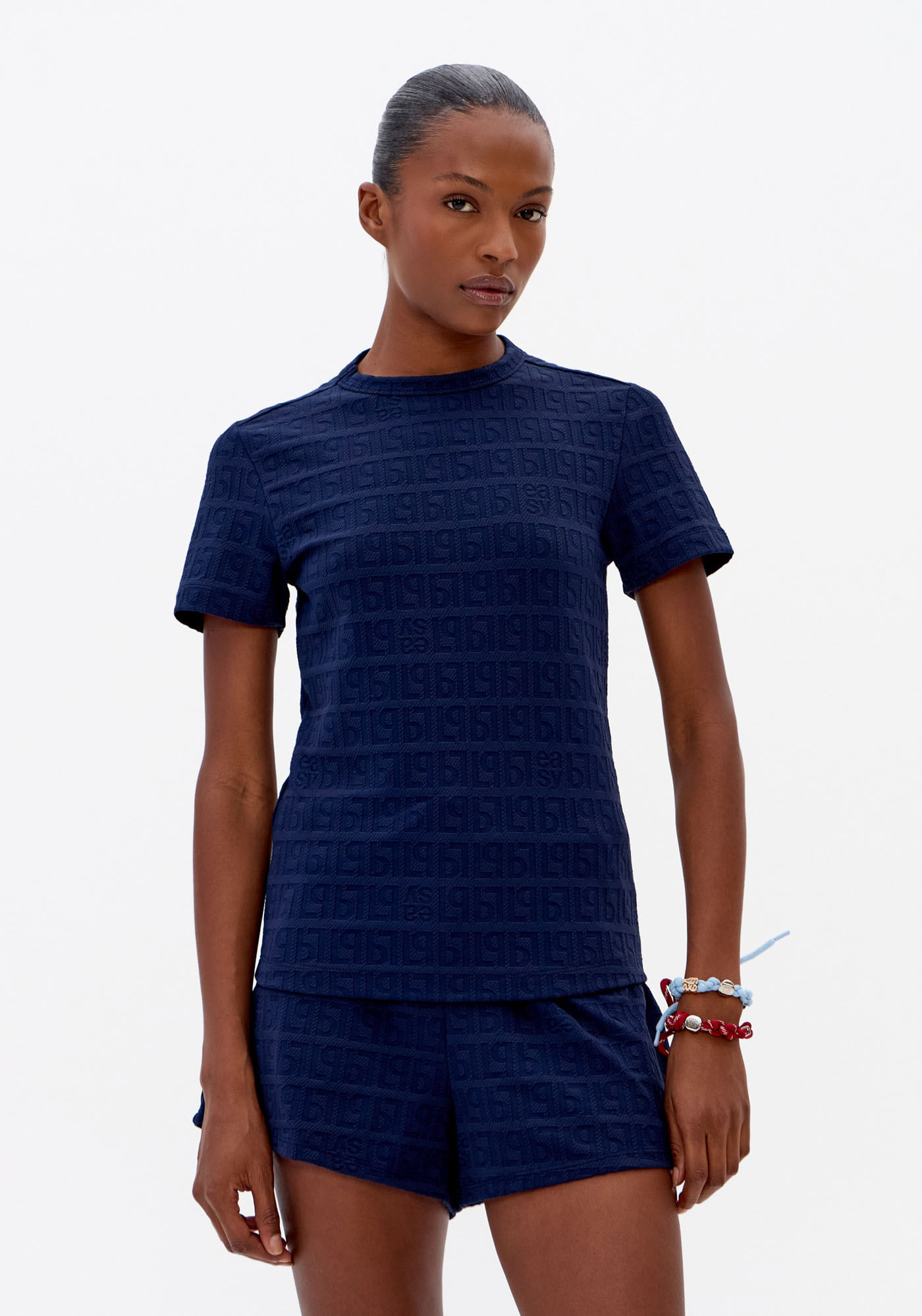 Blusa Manga Curta De Malha Jacquard