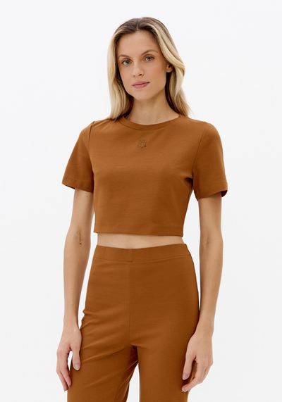 Blusa Cropped Manga Curta