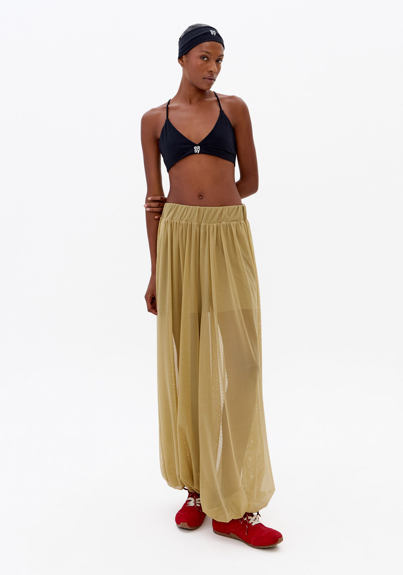 Calça Balloon Com Cós De Elástico