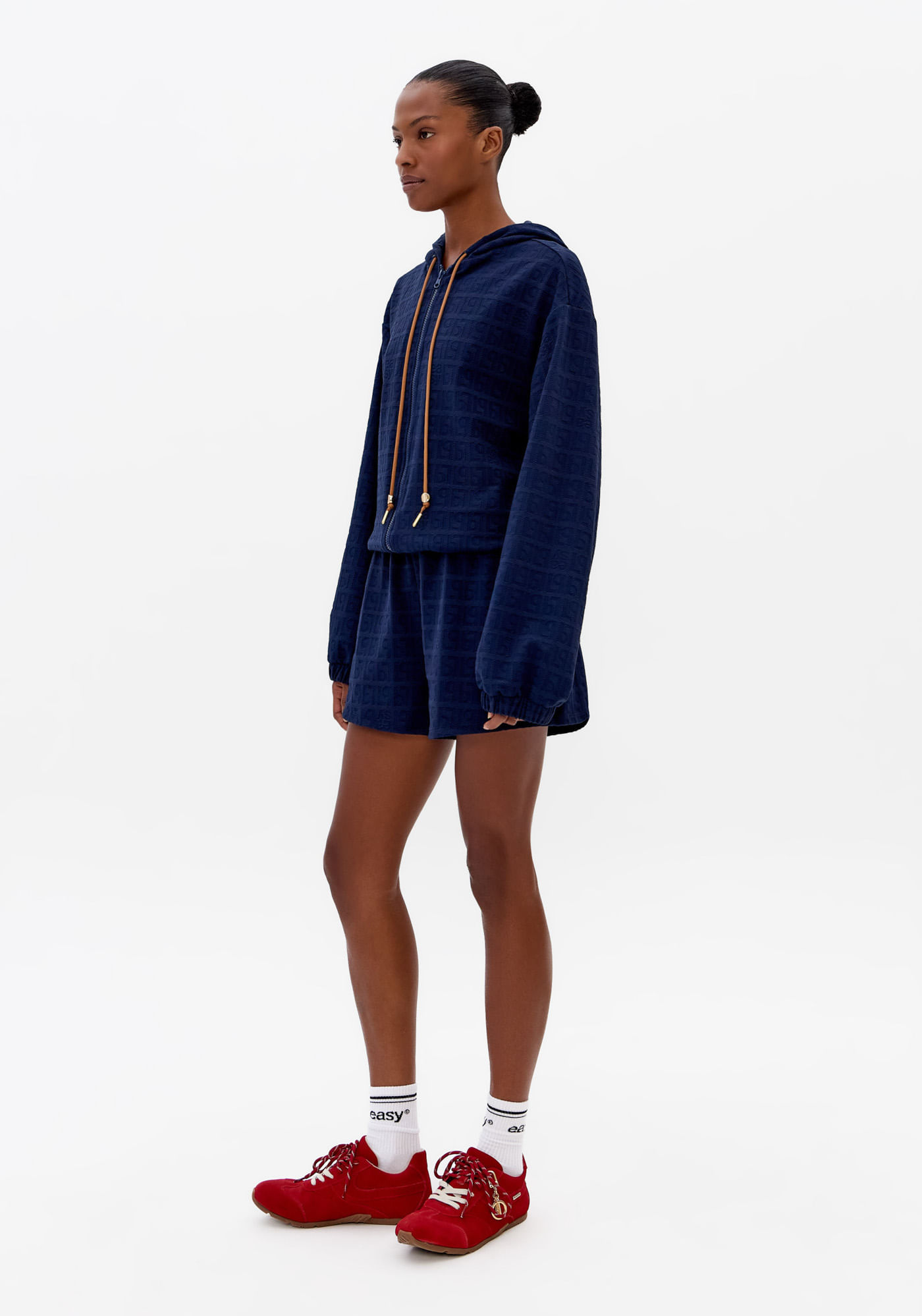 Short Cintura Média Malha Jacquard