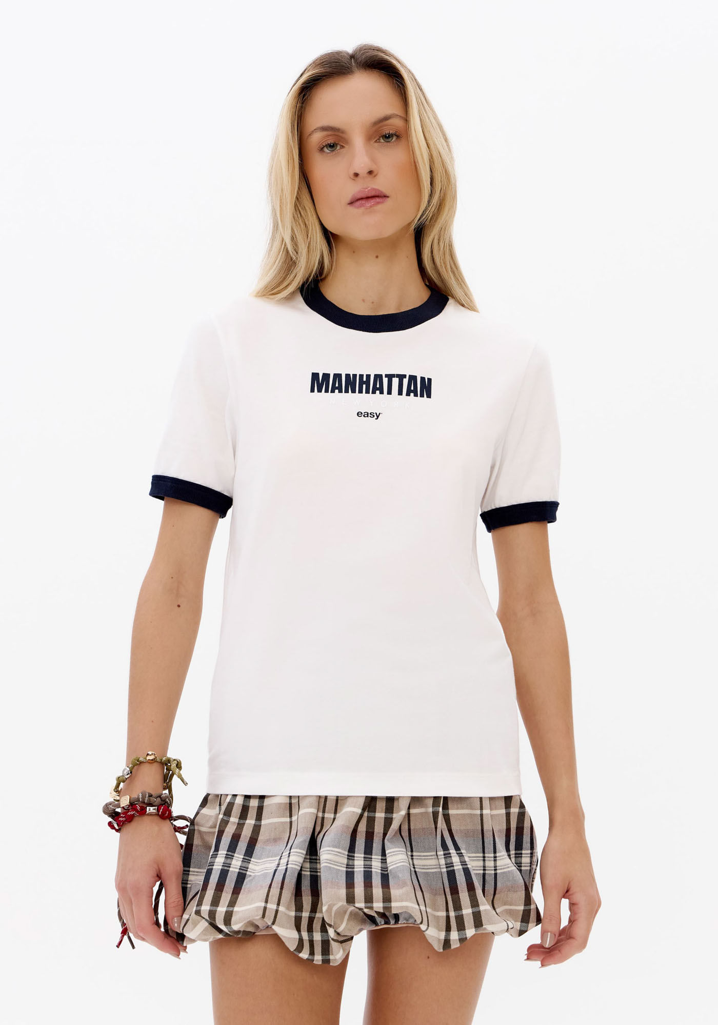 T-Shirt Baby Look Manga Curta