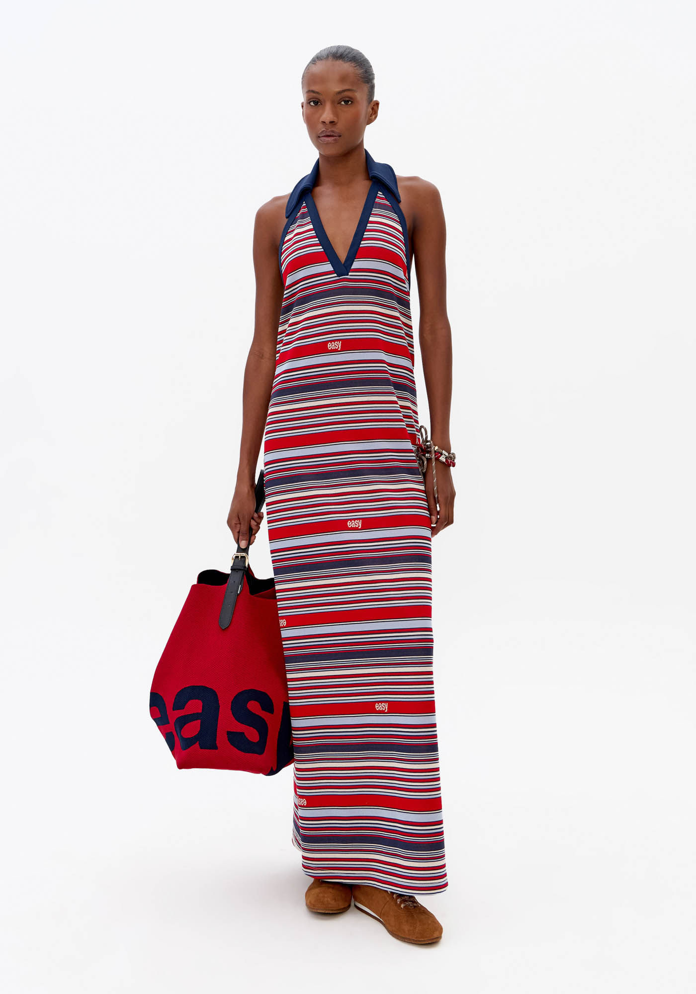 Vestido Super Midi Sem Manga Com Fenda