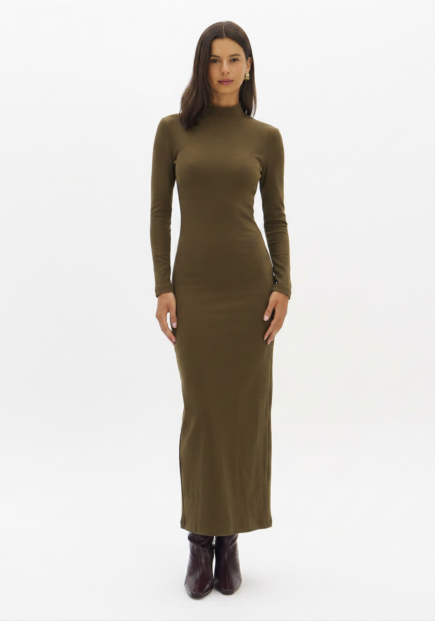 Vestido Super Midi Gola Alta