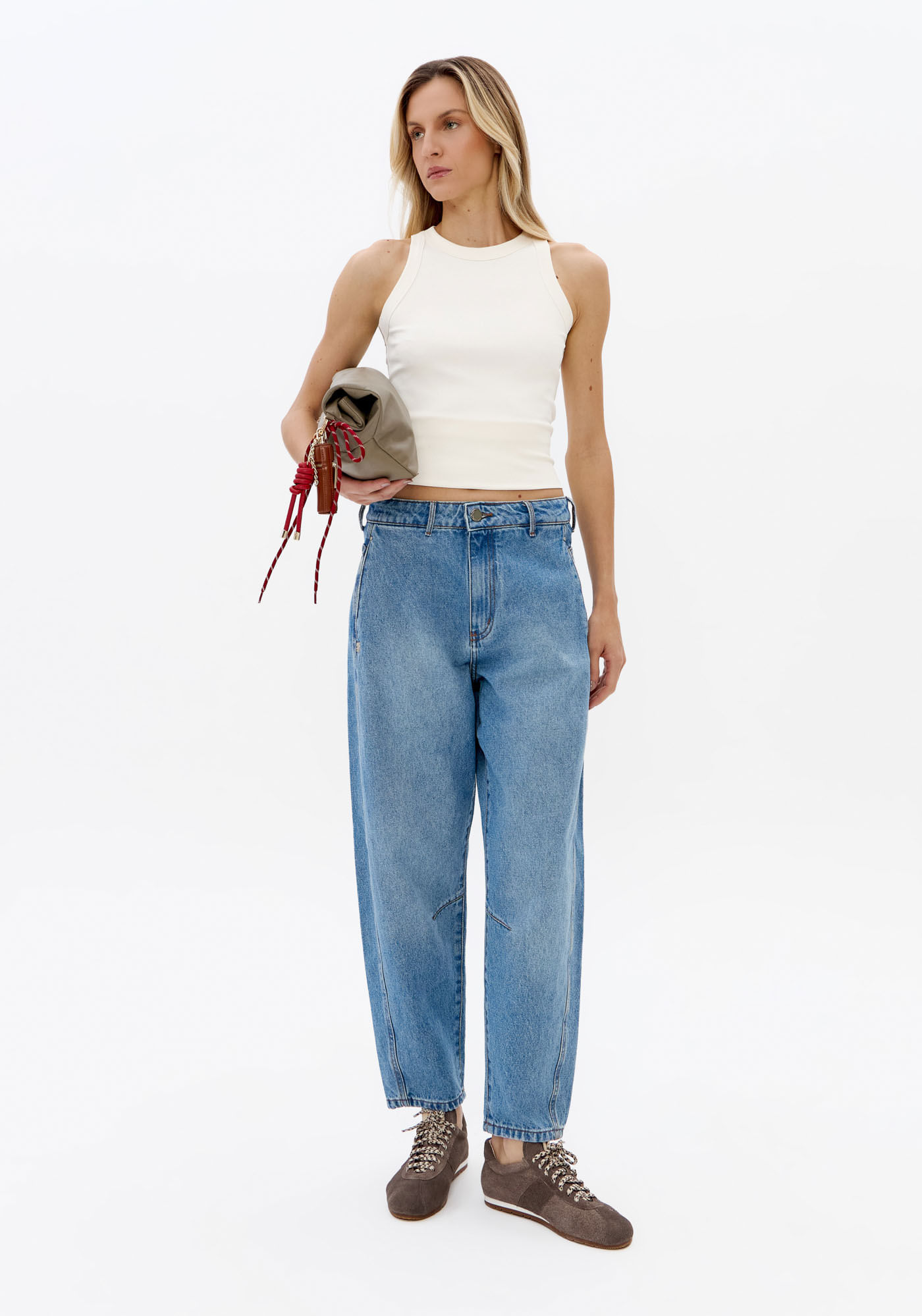 Calça Jeans Baggy Cintura Média