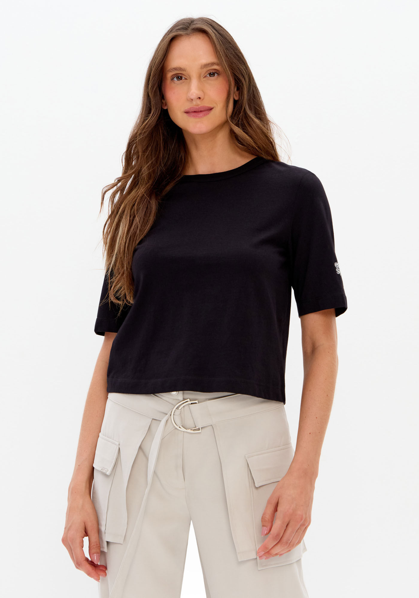 T-Shirt Baby Look Manga Curta