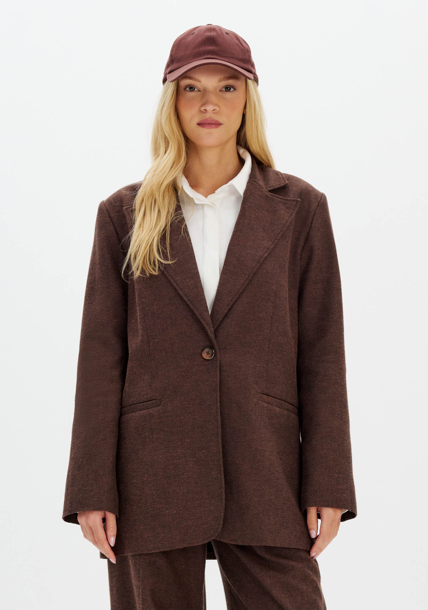 Blazer Regular Em Alfaiataria Mescla