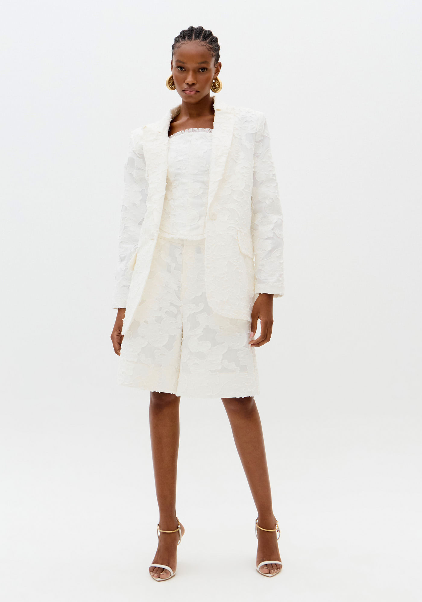 Blazer Jacquard Tradicional Manga Longa
