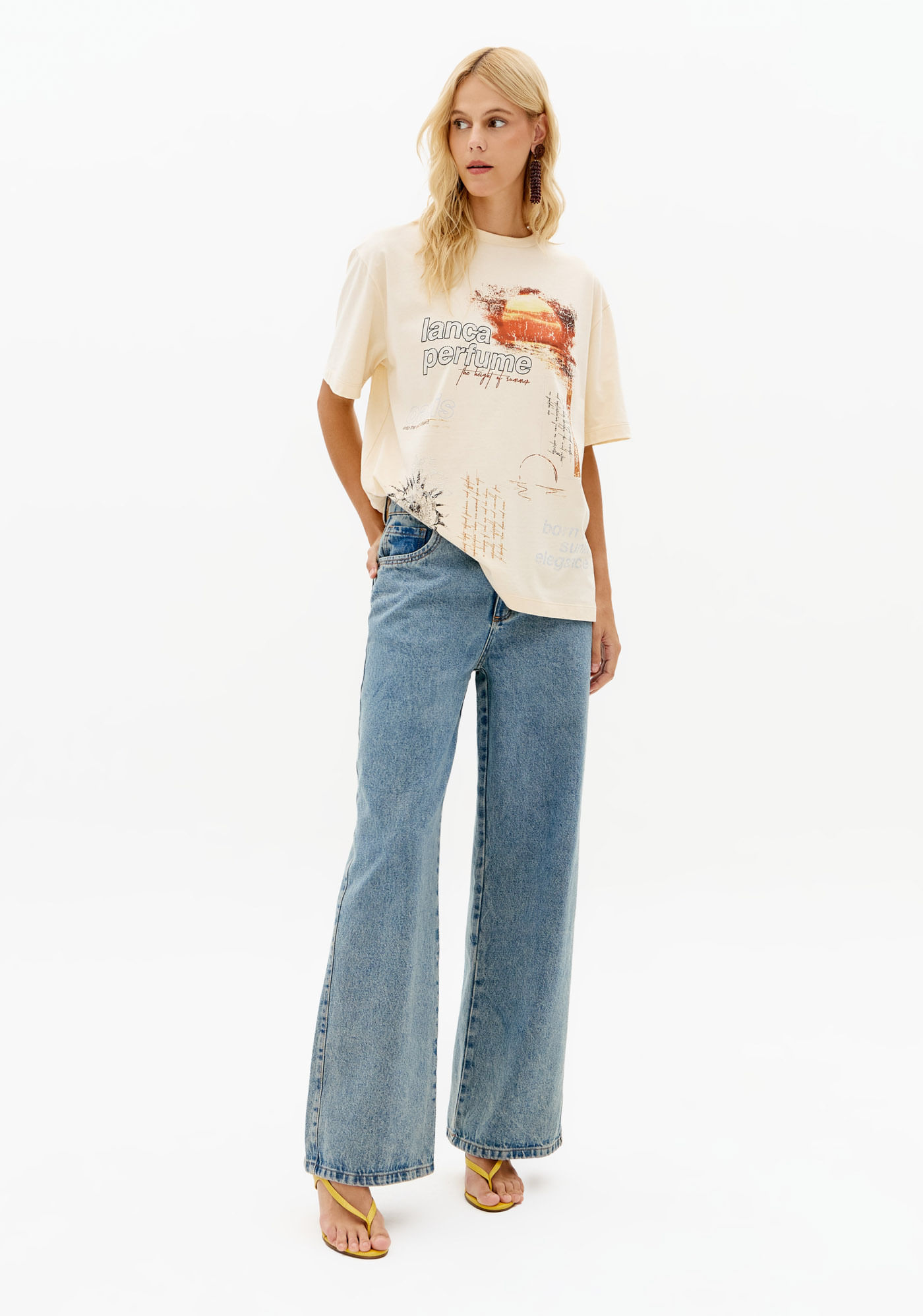 Calça Jeans Full Length Cintura Média