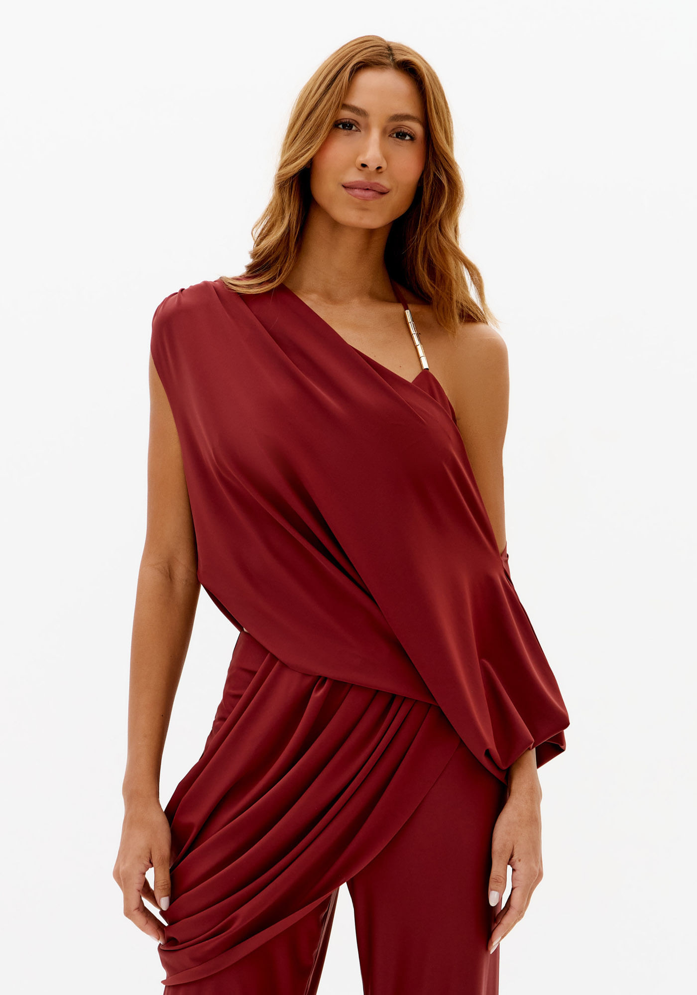 Blusa De Malha Jersey Ombro Único